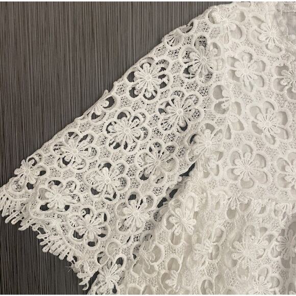 Girls White Eyelet Floral Dress Size 6/6x Cotton Blend Lined - Picture 2 of 6